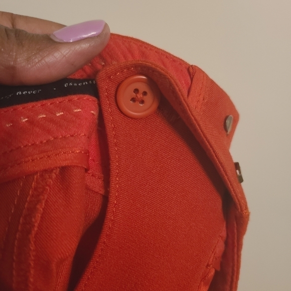 Anthropologie | Women's Red Essential Slim Pants With Side Buttons (US Size 4) - Picture 11 of 16